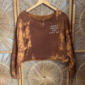 Taylor Swift Evermore Right Where You Left Me Cutoff Sweatshirt RARE